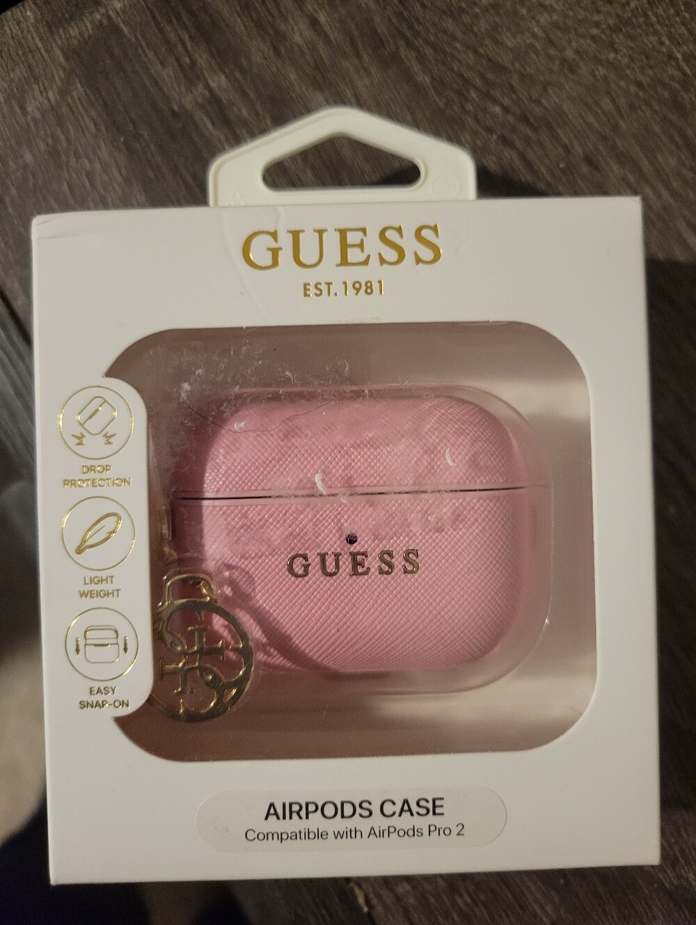 GUESS Saffiano 4G Charm Case for Apple AirPods Pro 2 - Pink